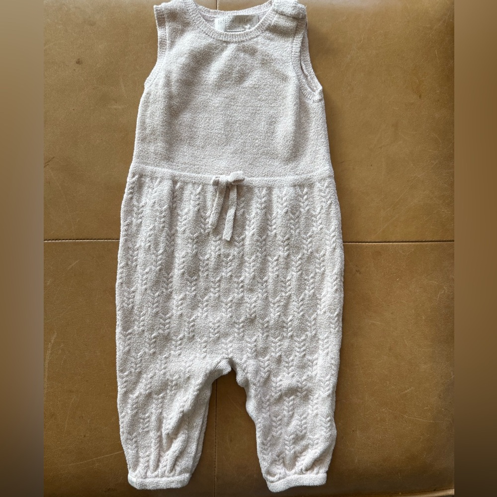 Barefoot Dreams Cream Knit Sleeveless Romper
